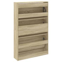 Berkfield Home Shoe Cabinet Sonoma Oak 80x21x125.5 cm Engineered Wood in Light Brown - thumbnail 7
