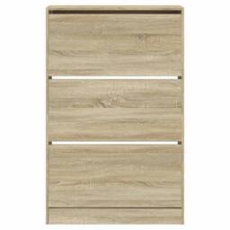 Berkfield Home Shoe Cabinet Sonoma Oak 80x21x125.5 cm Engineered Wood in Light Brown - thumbnail 5