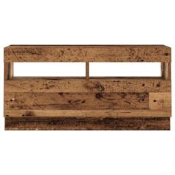 Berkfield Home TV Cabinet with LED Lights Old Wood 260x35x40 cm Engineered Wood in Brown - Size: 260 x 35 x 40 cm - thumbnail 7