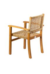 Nordlys Set of 2 Solid Acacia Wood & Rope Garden Chairs in Brown - thumbnail 6