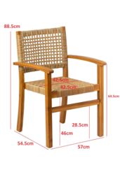 Nordlys Set of 2 Solid Acacia Wood & Rope Garden Chairs in Brown - thumbnail 5