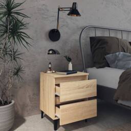 Berkfield Home Bed Cabinets 2 pcs Sonoma Oak 40x35x50 cm Engineered Wood in Light Tan - Size: 40 x 35 x 50 cm - thumbnail 7
