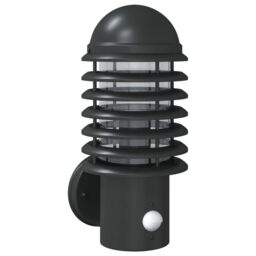 Berkfield Home Outdoor Wall Light with Sensor Black Stainless Steel - thumbnail 2