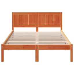 Berkfield Home Wax Brown Pine Wood Bed Frame Wax brown Solid wood 135 x 190 cm - thumbnail 6