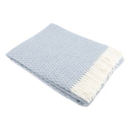 Native Natural Hoop Pattern Blue Wool Blanket - Size: Double - thumbnail 3