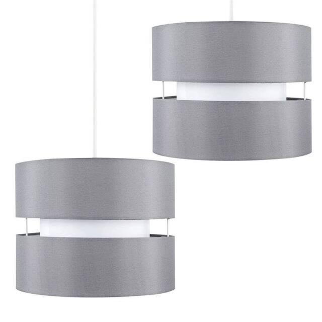 FLAVORA Add LED Bulb-Pair of Grey Ceiling Light Shades - image 1
