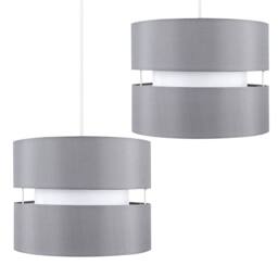FLAVORA Add LED Bulb-Pair of Grey Ceiling Light Shades