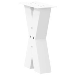 Berkfield Home Coffee Table Legs X-Shaped 2 pcs White 38x(42-43) cm Steel - thumbnail 4