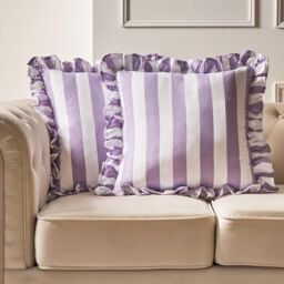2 Pack Stripe Frill Filled Cushion Cover - thumbnail 3