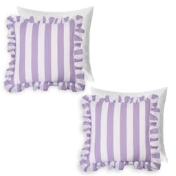 2 Pack Stripe Frill Filled Cushion Cover - thumbnail 1