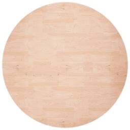 Berkfield Home Round Table Top ??80x1.5 cm Solid Wood Oak in Light Brown - Size: 80x1.5 cm - thumbnail 1
