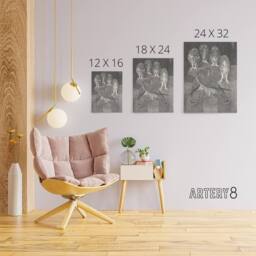 "Artery8 Four Owls & Two Kestrels Canvas Wall Art Print van Hoytema in Grey - Size: W24"" x H32""" - thumbnail 4