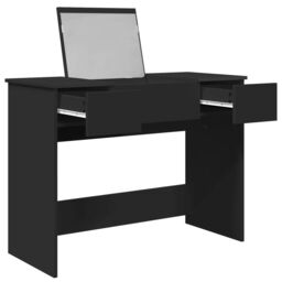 Berkfield Home Dressing Table with Mirror Black 100x45x76 cm - Size: 100 x 45 x 76 cm - thumbnail 4