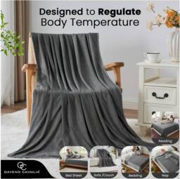 GAVENO CAVAILIA Cooling Blanket in Charcoal - Size: 130 cm x 170 cm - thumbnail 4