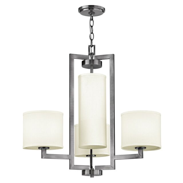 Loops 4 Bulb Chandelier Hanging Pendant LIght Antique Nickel LED E27 100W Bulb in Metallics