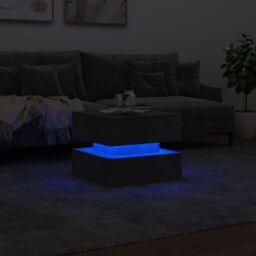 Berkfield Home Coffee Table with LED Lights Concrete Grey 50x50x40 cm - Size: 50 x 50 x 40 cm - thumbnail 5