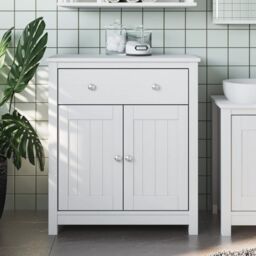 Berkfield Home Bathroom Cabinet BERG White 69.5x34x80 cm Solid Wood Pine