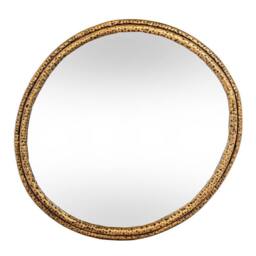 Lemon Pavilion Furniture and Decor Nahla Medium Mirror with Dimpled Frame - Glass - L4xW78xH73 cm - Gold - thumbnail 1