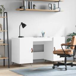 Berkfield Home Elegant Desk White 140x50x75 cm Engineered Wood - Size: 140 x 50 x 75 cm - thumbnail 2