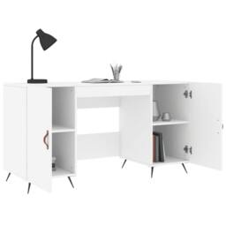 Berkfield Home Elegant Desk White 140x50x75 cm Engineered Wood - Size: 140 x 50 x 75 cm - thumbnail 4