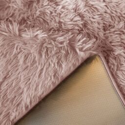 Home Republic Alaska Shaggy Anti Slip Machine Washable Rug in Pink - Size: 60 cm x 100 cm - thumbnail 3