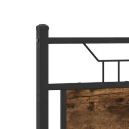 Berkfield Home Decorative Bed Frame without Mattress Smoked Oak 120x200 cm Engin in Brown - Size: Small Double - thumbnail 9