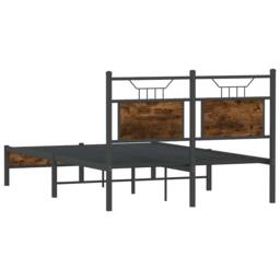 Berkfield Home Decorative Bed Frame without Mattress Smoked Oak 120x200 cm Engin in Brown - Size: Small Double - thumbnail 8