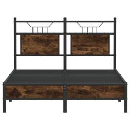 Berkfield Home Decorative Bed Frame without Mattress Smoked Oak 120x200 cm Engin in Brown - Size: Small Double - thumbnail 6