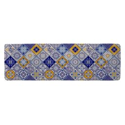Benjamin Tate Design Turkish Style Azulejos Tiles Runner Rug in Natural - Size: 67 cm x 230 cm - thumbnail 1
