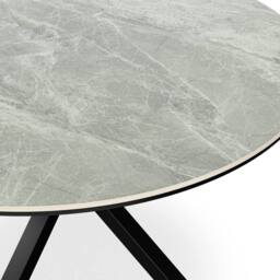 More4Homes Calne Light grey Ceramic Round Dining Table & 4 Nova Velvet Chairs - thumbnail 4