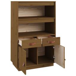 Berkfield Home Highboard Honey Brown 67x40x108.5 cm Solid Wood Pine - thumbnail 7