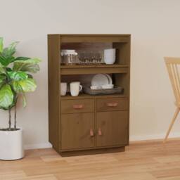 Berkfield Home Highboard Honey Brown 67x40x108.5 cm Solid Wood Pine - thumbnail 2