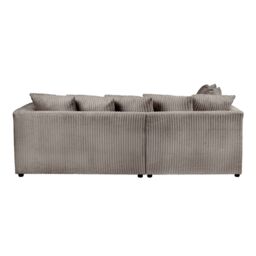 SquareBoxx Lennox Jumbo Cord Corner Sofa Left Hand Facing Chaise in Grey - thumbnail 3