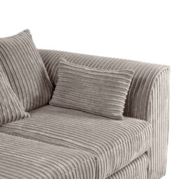 SquareBoxx Lennox Jumbo Cord Corner Sofa Left Hand Facing Chaise in Grey - thumbnail 4
