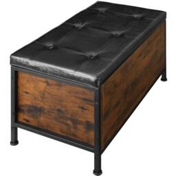 tectake Storage Bench Calico in Dark Brown - thumbnail 3