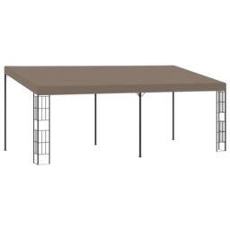 Berkfield Home Wall-mounted Gazebo 6x3 m Taupe Fabric in Beige - thumbnail 1