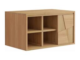 Vente-unique Wall-Hung Teak Vanity Unit - L80 Cm - SUMBAWA in Light Oak - thumbnail 6