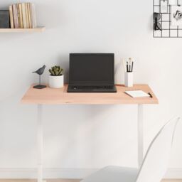 Berkfield Home Table Top 80x60x2 cm Untreated Solid Wood Oak in Brown - Size: 80 x 60 x 2 cm - thumbnail 1