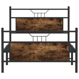 Berkfield Home Bed Frame without Mattress Smoked Oak 107x203 cm Engineered Wood in Brown - thumbnail 6