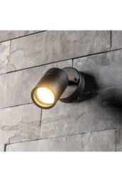 CGC Lighting 'Leon' Black Stainless Steel Adjustable Outdoor Wall Spotlight - thumbnail 1