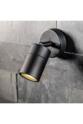 CGC Lighting 'Leon' Black Stainless Steel Adjustable Outdoor Wall Spotlight - thumbnail 3