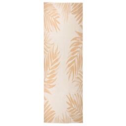 Berkfield Home Outdoor Flatweave Rug 80x250 cm Leaf Pattern in Yellow - Size: 100 cm diameter - thumbnail 1