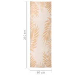 Berkfield Home Outdoor Flatweave Rug 80x250 cm Leaf Pattern in Yellow - Size: 100 cm diameter - thumbnail 6