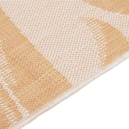 Berkfield Home Outdoor Flatweave Rug 80x250 cm Leaf Pattern in Yellow - Size: 100 cm diameter - thumbnail 4