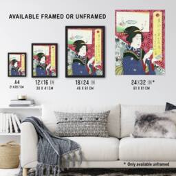 Artery8 Kogiku In Saruwaka Cho Vintage Japan Framed Wall Art Print Kunichika - Size: A4 - thumbnail 3