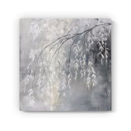 Warren Reed - Designer Wintery Tree Canvas in Grey - Size: w40 inch x h40 inch - thumbnail 2