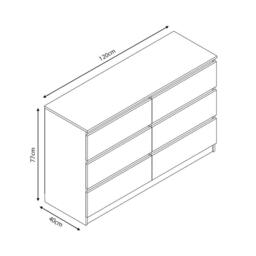 Carlton Gloss Chest of Drawers 6 Drawer Cabinet - thumbnail 3