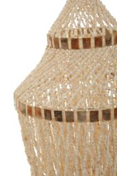 Orsina Natural White & Amber Pendant, Decorative Shell Ceiling Light Fixture, Metal Frame Light For Dining Room in Gold - thumbnail 3
