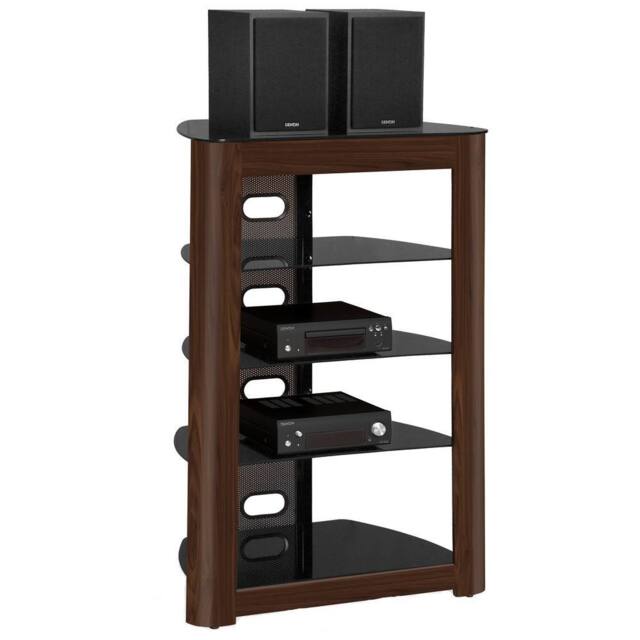Centurion Supports ZINNIA 5-Shelf Flat Screen TV/Hi-Fi/AV Rack Glass Multimedia Stand - image 1