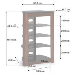 Centurion Supports ZINNIA 5-Shelf Flat Screen TV/Hi-Fi/AV Rack Glass Multimedia Stand - thumbnail 7